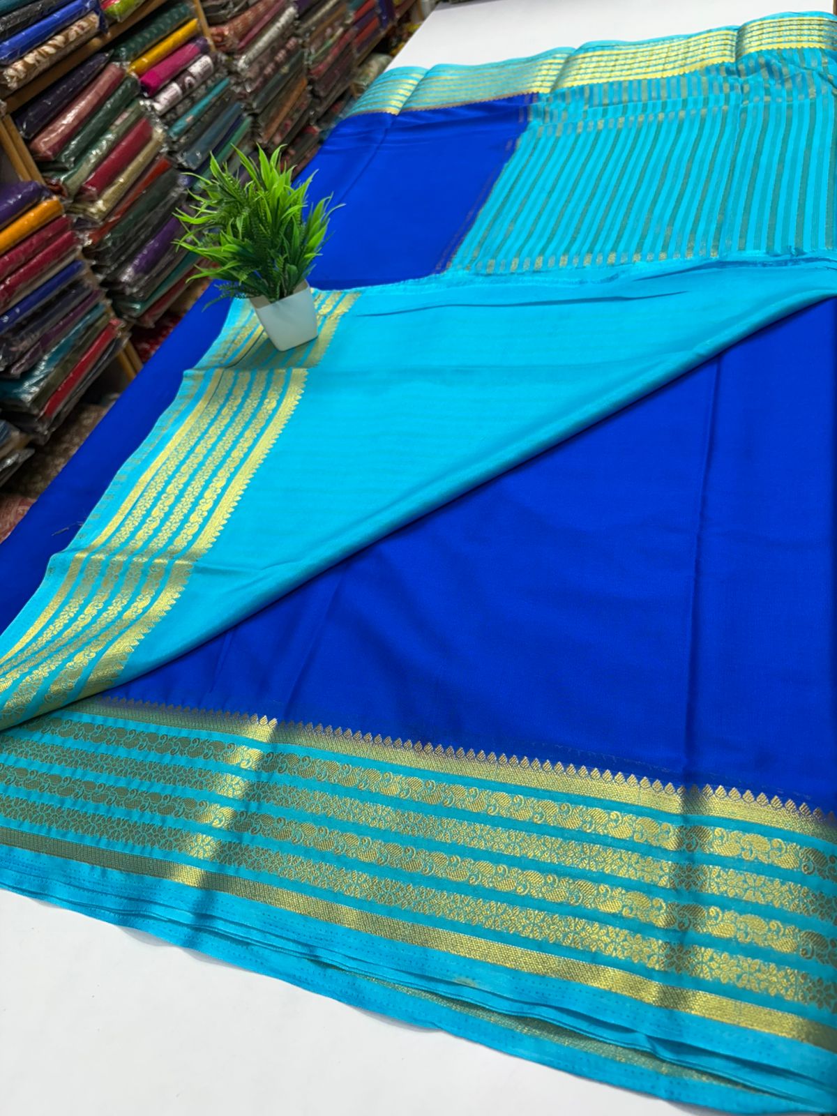 Premium Quality Semi Mysore Crape Silk Saree in Contrast Border