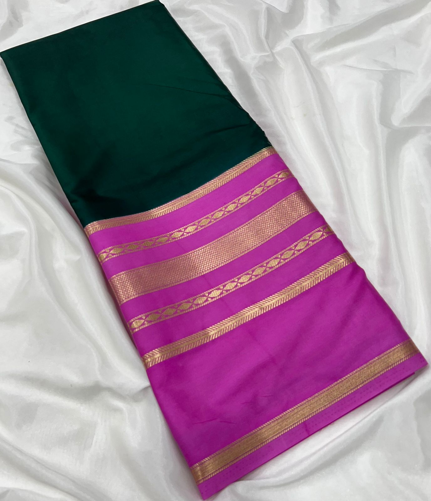 Mysore Crepe Silk Saree with Chit Pallu Premium Colour Range
