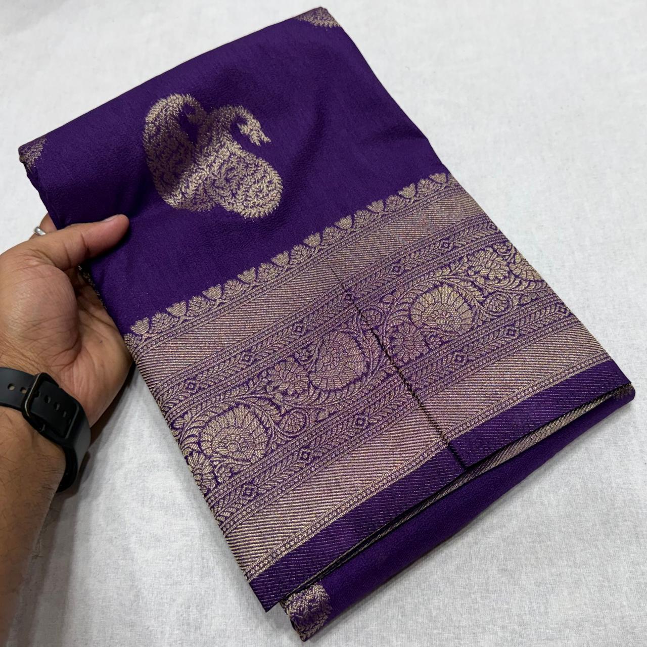 Premium Khaddi Georgette Self Design Sarees