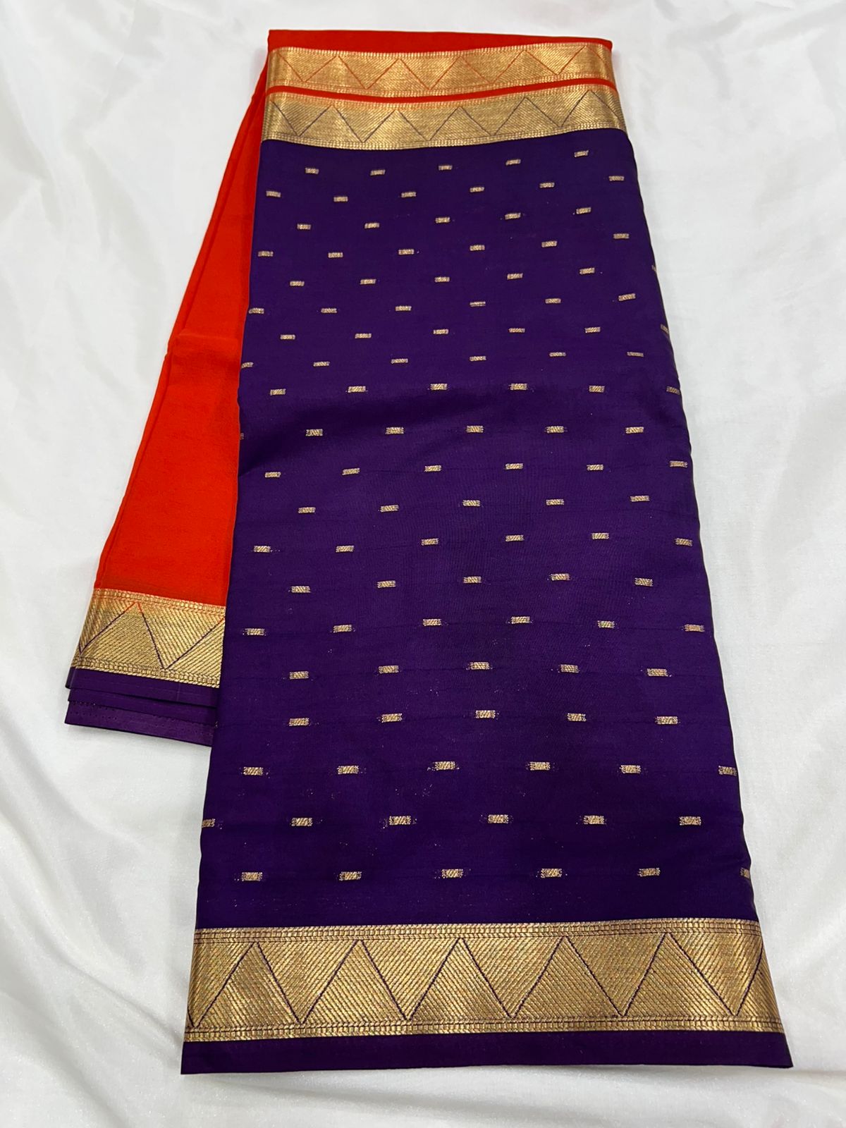 Premium Imitation Border Crepe Silk Saree – Half & Half Concept with Allover Butta Design