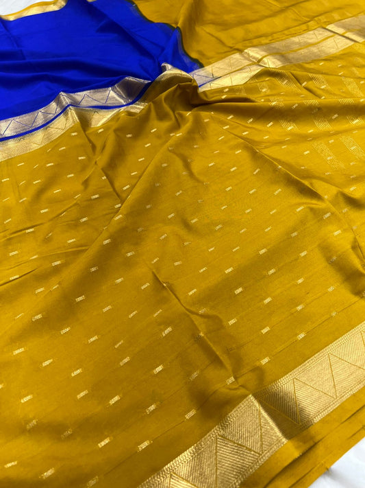 Premium Imitation Border Crepe Silk Saree – Half & Half Concept with Allover Butta Design