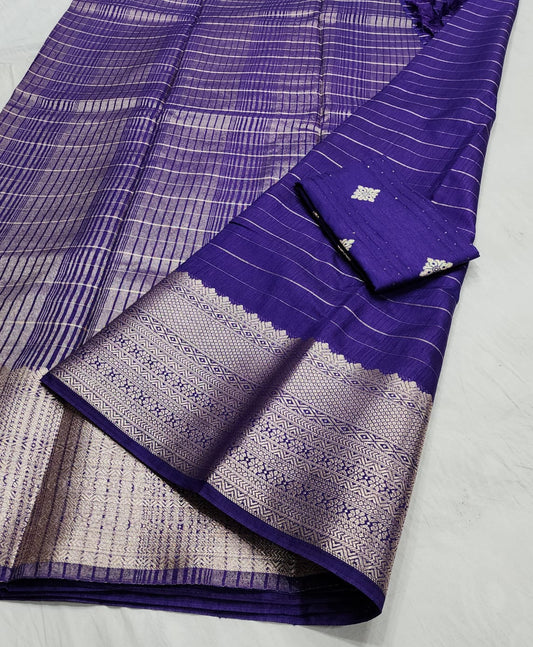 Semi Cotton viscose saree! Fancy blouse !