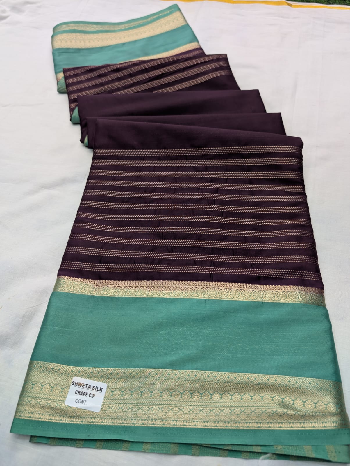 ✨ Premium Stripes Pattern Semi Mysore Silk Sarees