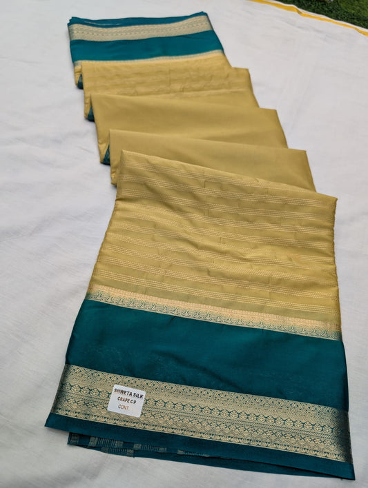 ✨ Premium Stripes Pattern Semi Mysore Silk Sarees
