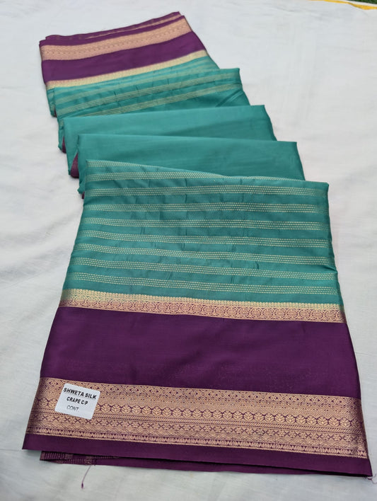 ✨ Premium Stripes Pattern Semi Mysore Silk Sarees