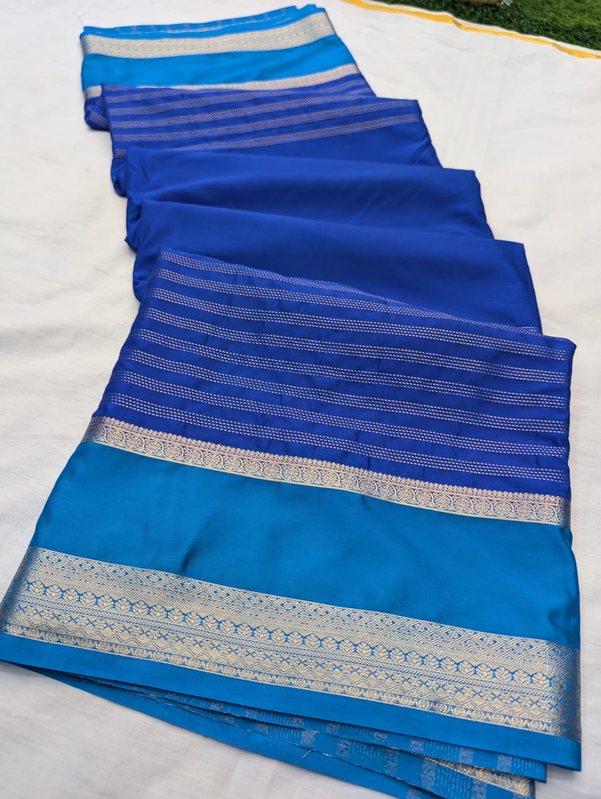 ✨ Premium Stripes Pattern Semi Mysore Silk Sarees