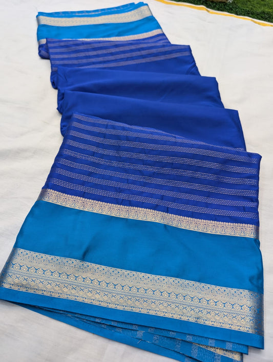 ✨ Premium Stripes Pattern Semi Mysore Silk Sarees