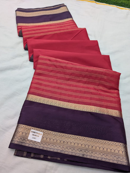✨ Premium Stripes Pattern Semi Mysore Silk Sarees