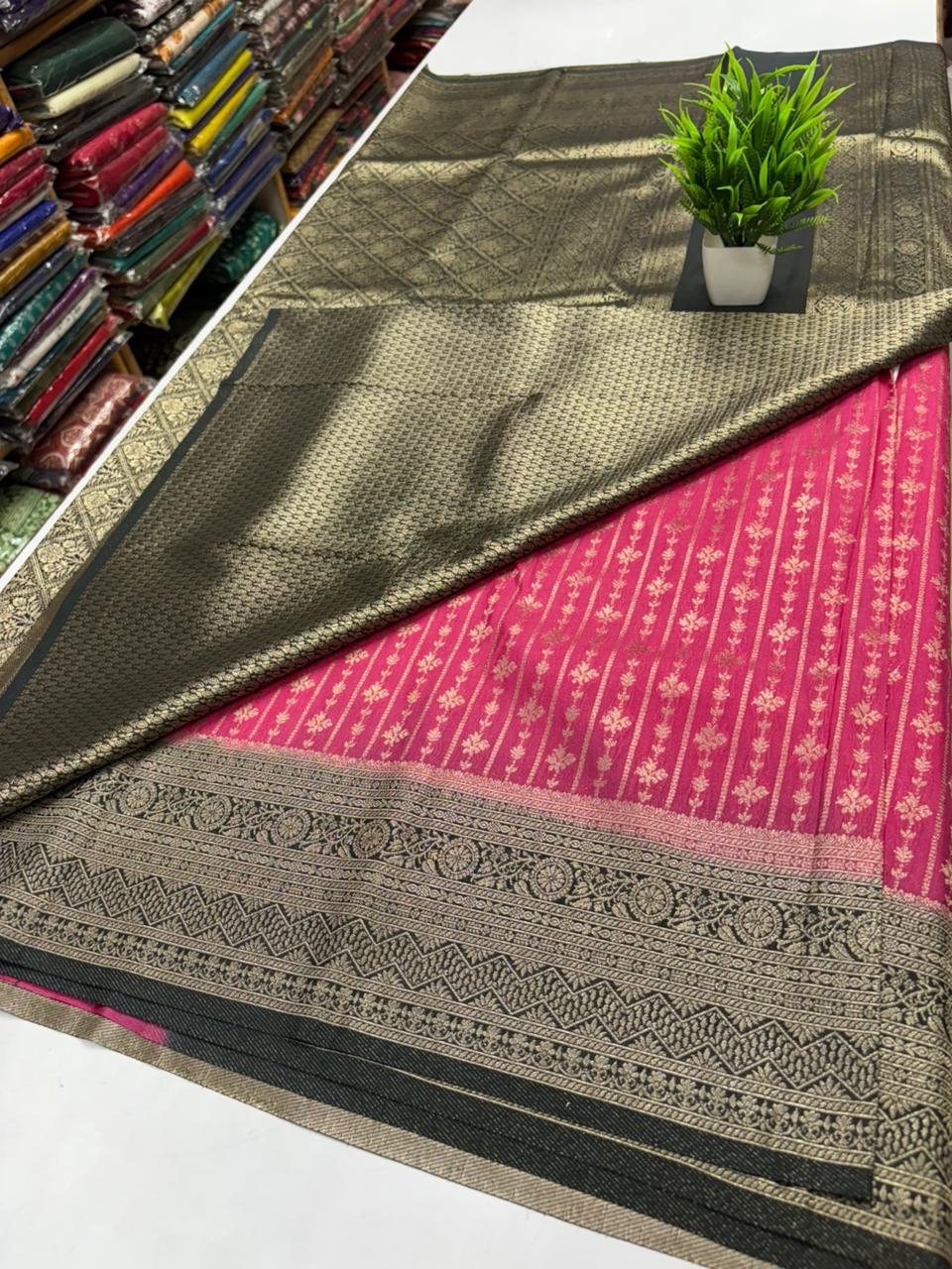 ✨ Premium Banarasi Georgette Silk Saree ✨