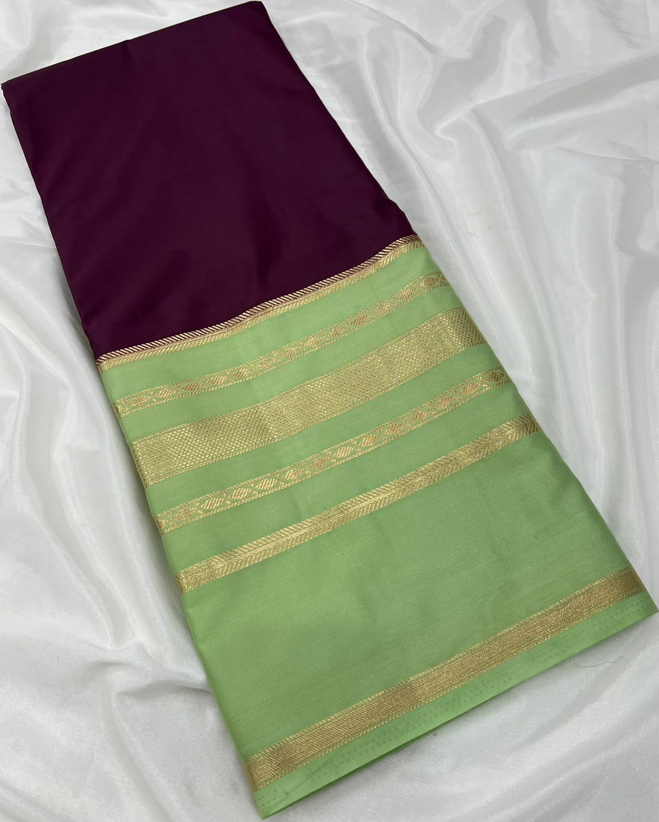 Mysore Crepe Silk Saree with Chit Pallu  Premium Colour Range