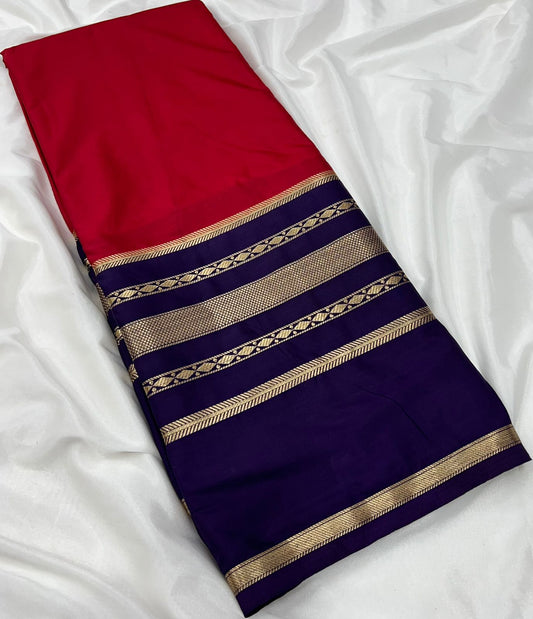 Mysore Crepe Silk Saree with Chit Pallu  Premium Colour Range