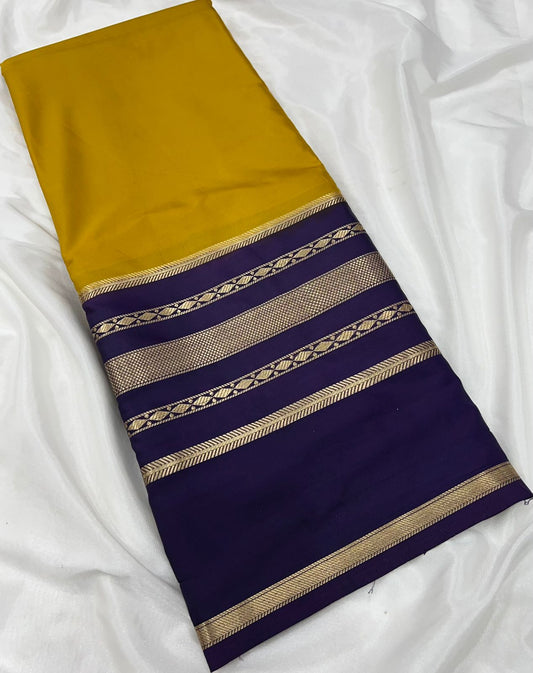 Mysore Crepe Silk Saree with Chit Pallu  Premium Colour Range