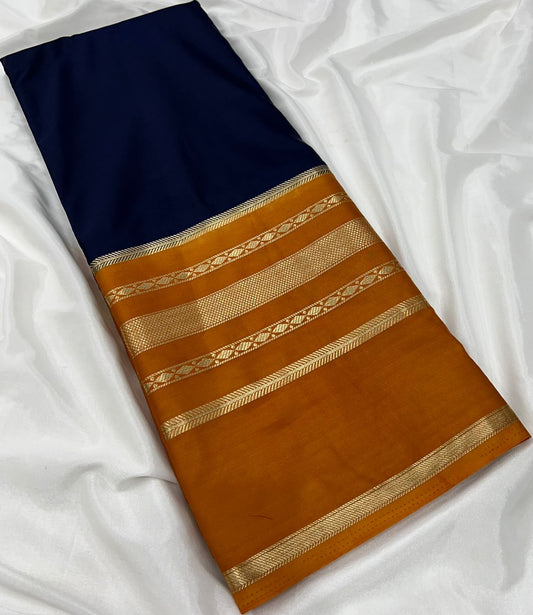 Mysore Crepe Silk Saree with Chit Pallu  Premium Colour Range