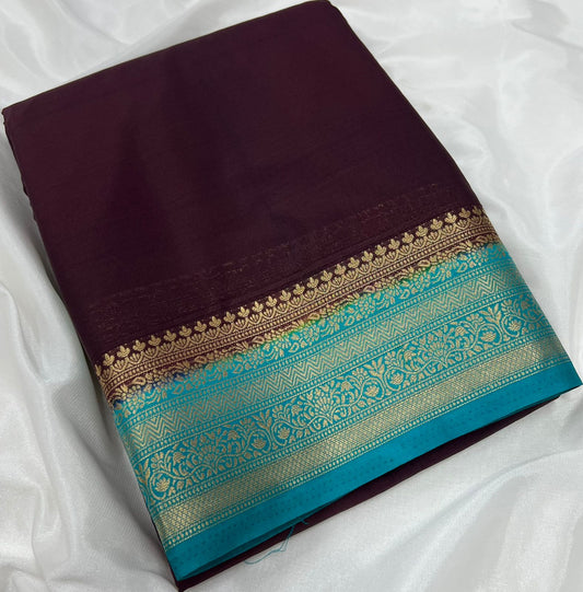 Exclusive Mysore Crepe Silk Saree with Chit Pallu – Premium Color Range