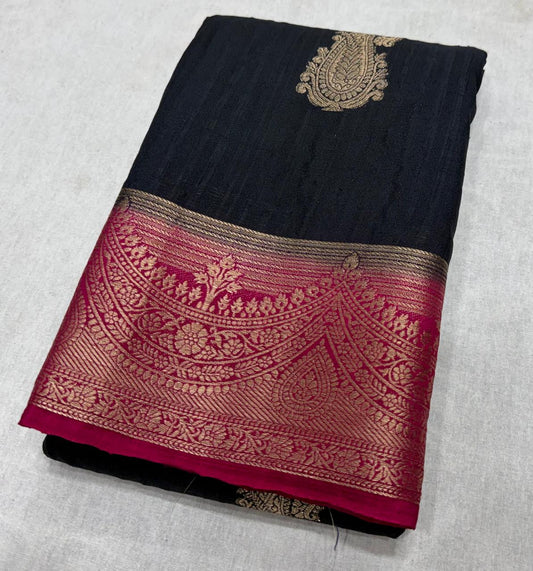 Latest Design – Premium Matka Silk Saree with Contrast Border