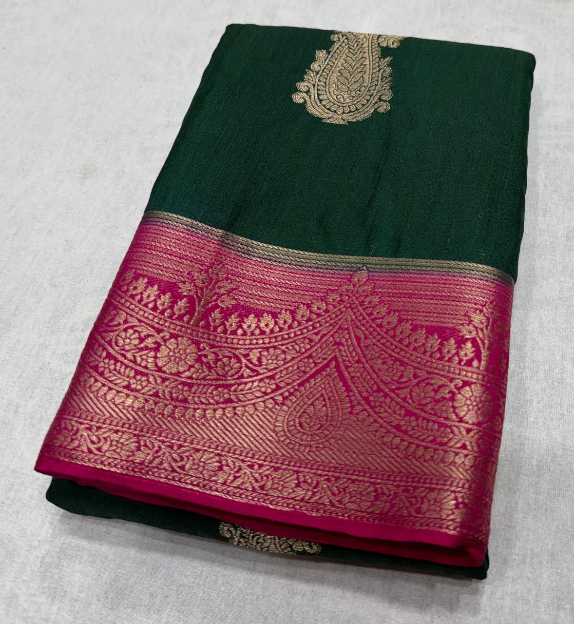 Latest Design – Premium Matka Silk Saree with Contrast Border