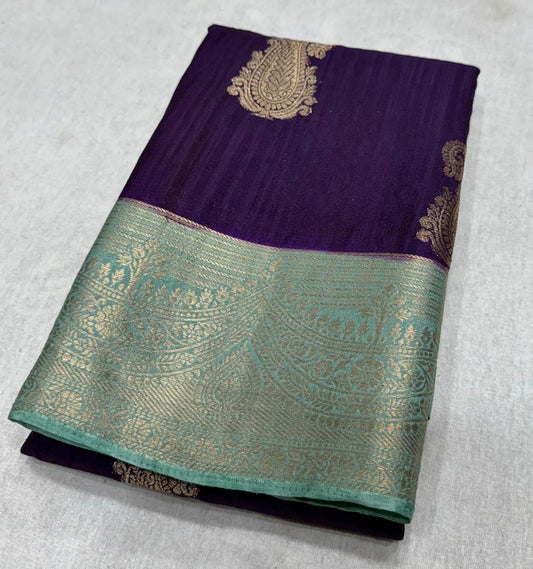 Latest Design – Premium Matka Silk Saree with Contrast Border