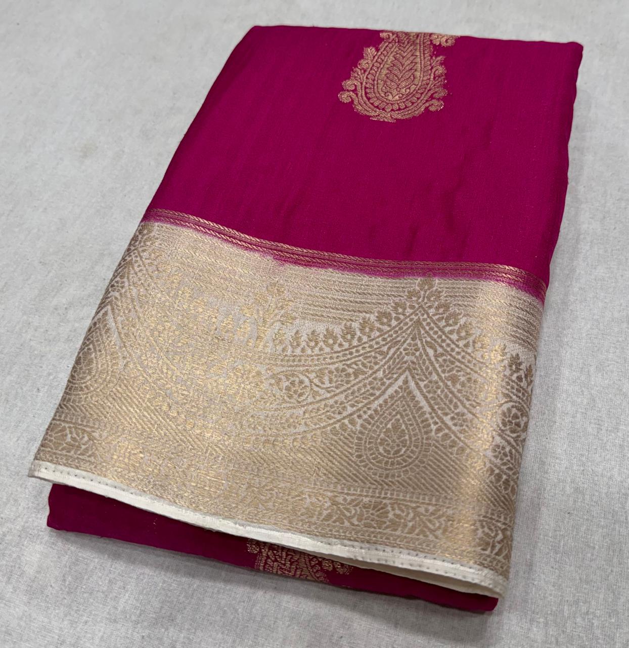 Latest Design – Premium Matka Silk Saree with Contrast Border