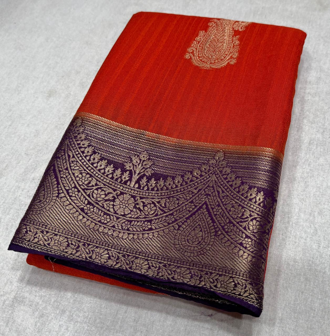 Latest Design – Premium Matka Silk Saree with Contrast Border