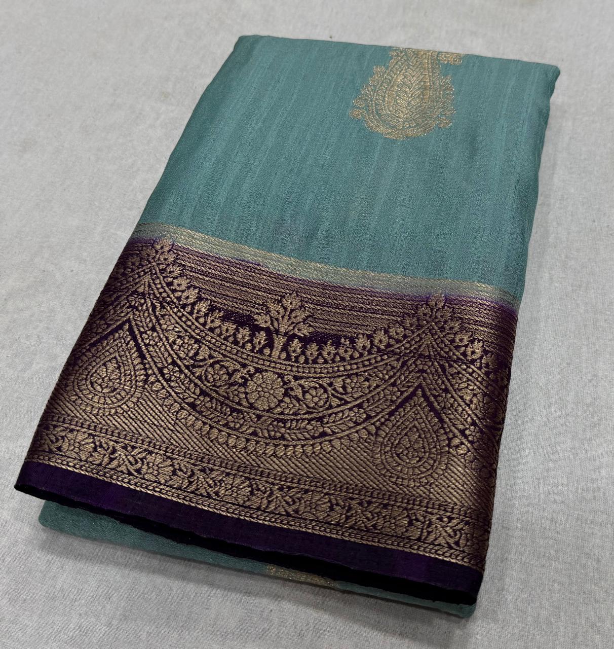 Latest Design – Premium Matka Silk Saree with Contrast Border