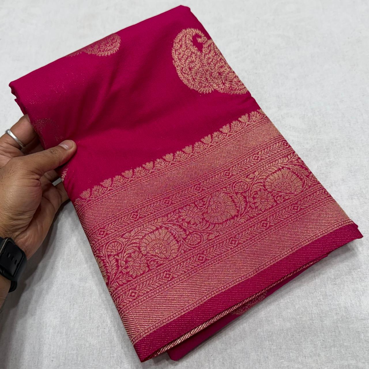 Premium Khaddi Georgette Self Design Sarees