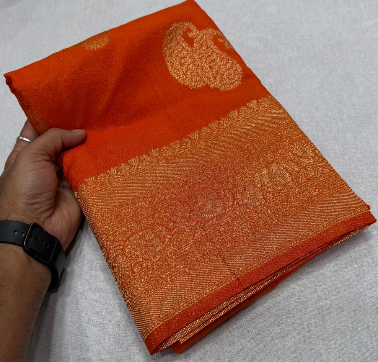 Premium Khaddi Georgette Self Design Sarees