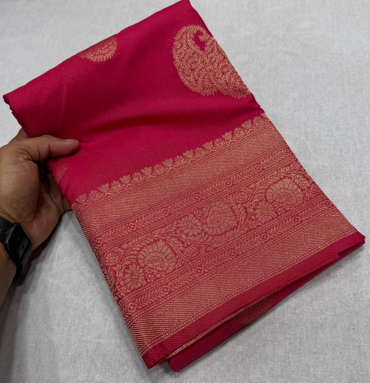 Premium Khaddi Georgette Self Design Sarees