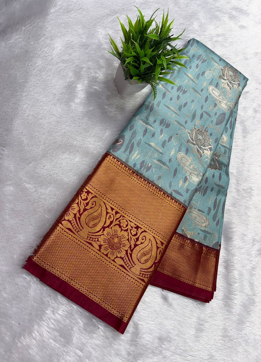 Premium Semi Kanchi Tissue Silk Saree