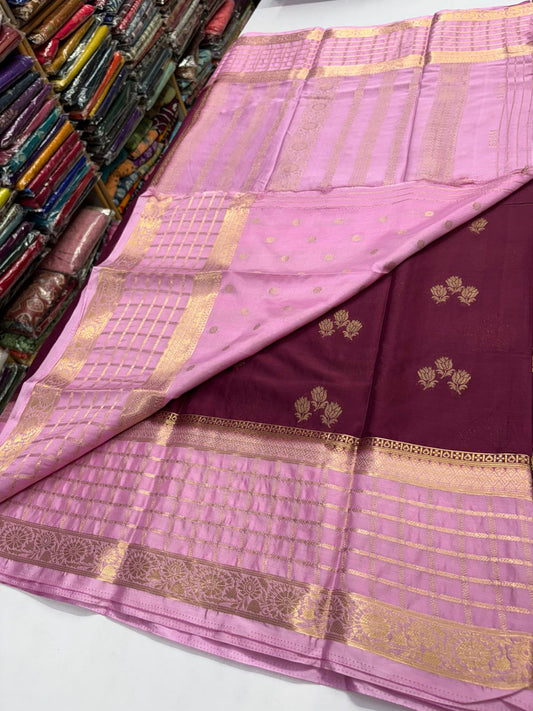 Premium Quality Semi Mysore Crepe Silk Saree with Rich Pallu