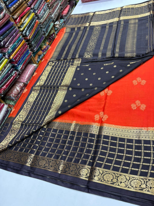 Premium Quality Semi Mysore Crepe Silk Saree with Rich Pallu