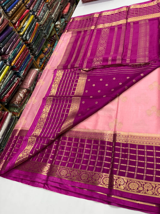 Premium Quality Semi Mysore Crepe Silk Saree with Rich Pallu