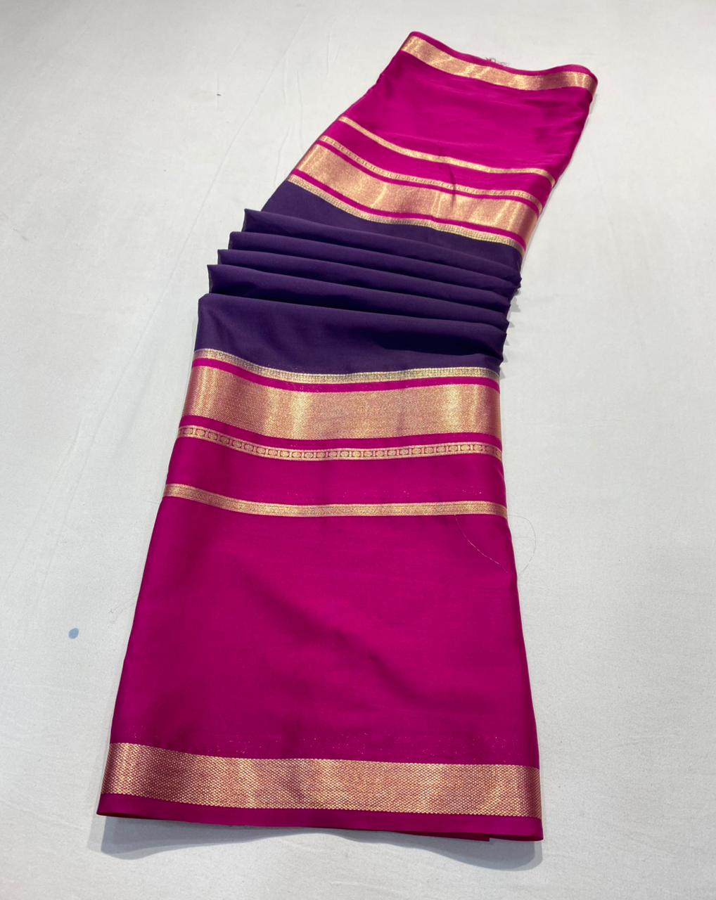 ✨ Most Demanding Premium Quality Semi Mysore Crepe Silk Sarees ✨
