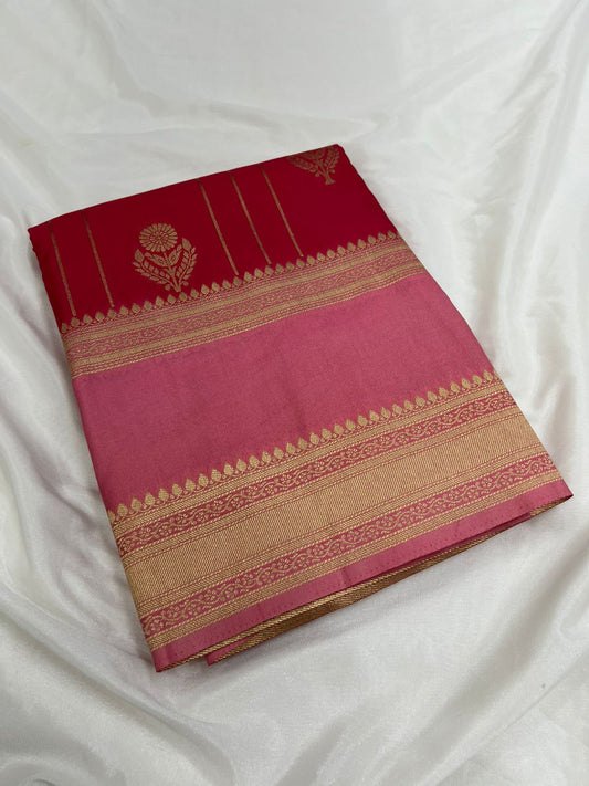 Premium Imitation Border Crepe Silk Saree – Rich Pallu & Contrast Collection