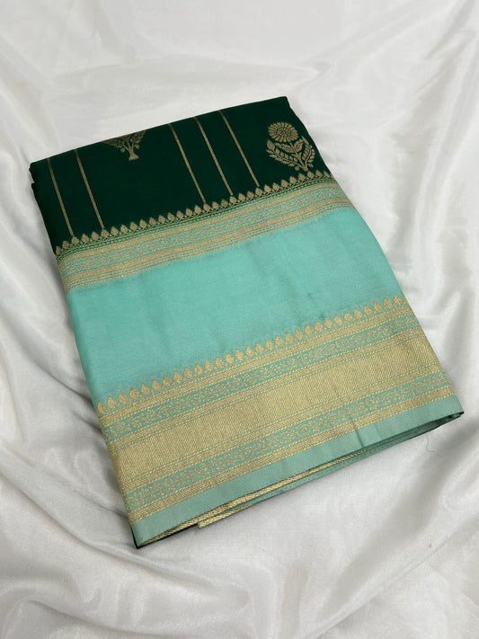 Premium Imitation Border Crepe Silk Saree – Rich Pallu & Contrast Collection