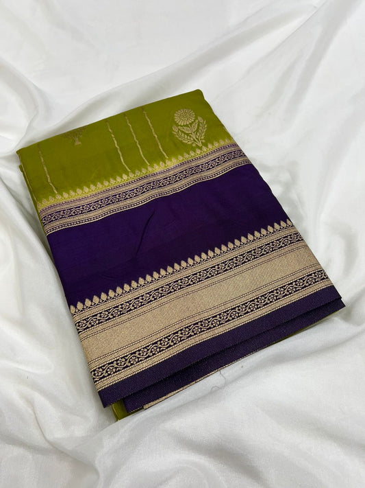 Premium Imitation Border Crepe Silk Saree – Rich Pallu & Contrast Collection