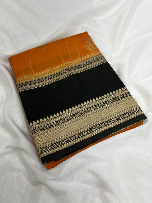 Premium Imitation Border Crepe Silk Saree – Rich Pallu & Contrast Collection