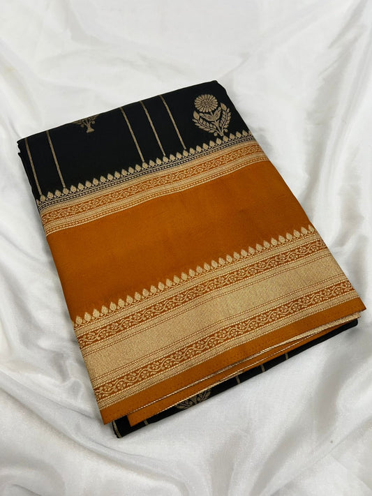 Premium Imitation Border Crepe Silk Saree – Rich Pallu & Contrast Collection