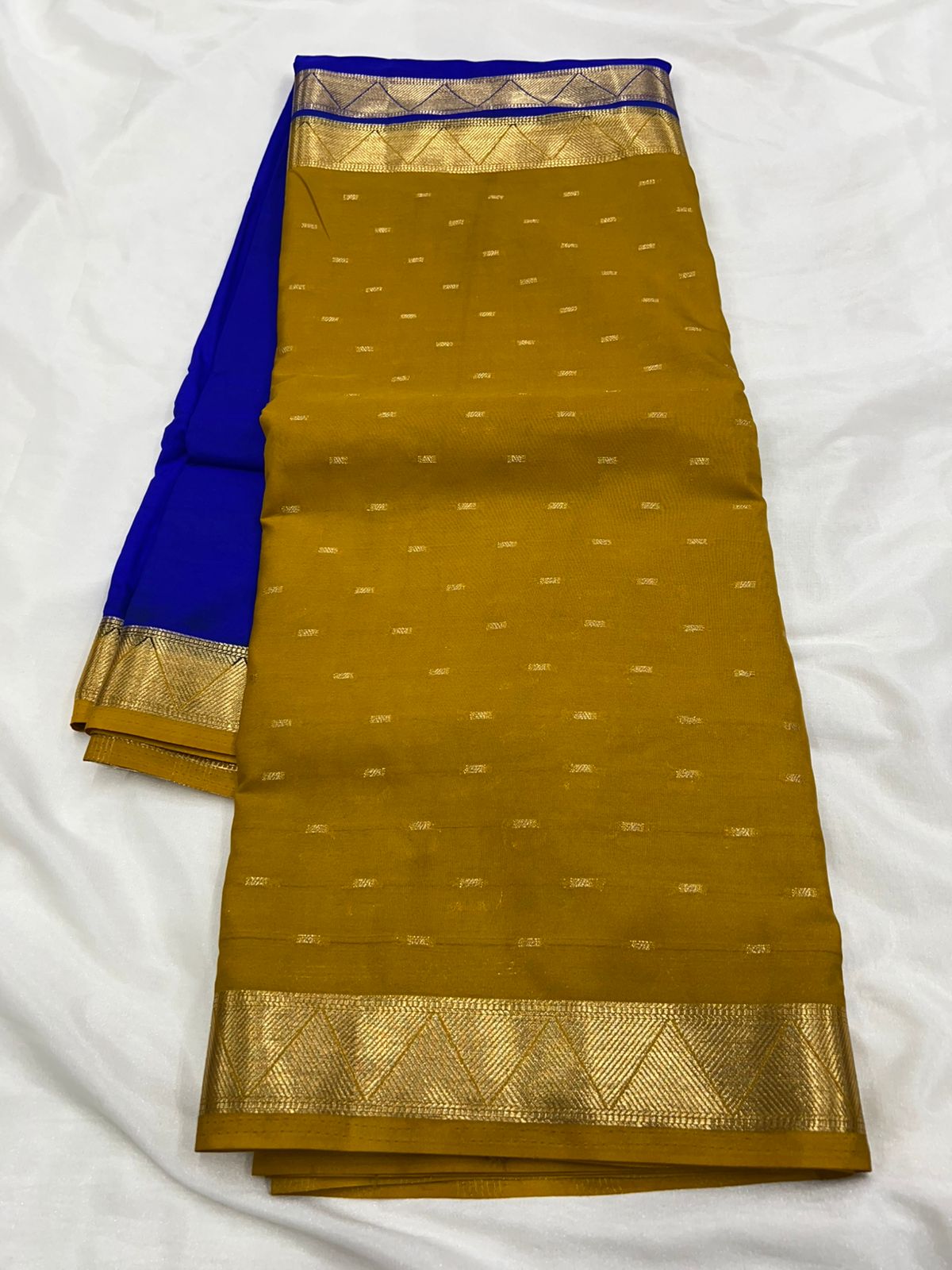 Premium Imitation Border Crepe Silk Saree – Half & Half Concept with Allover Butta Design