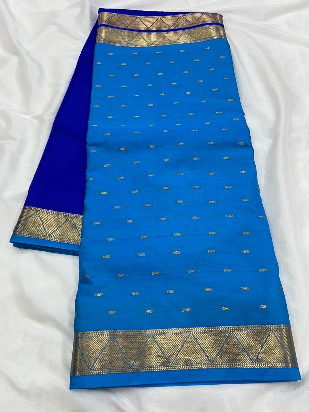Premium Imitation Border Crepe Silk Saree – Half & Half Concept with Allover Butta Design