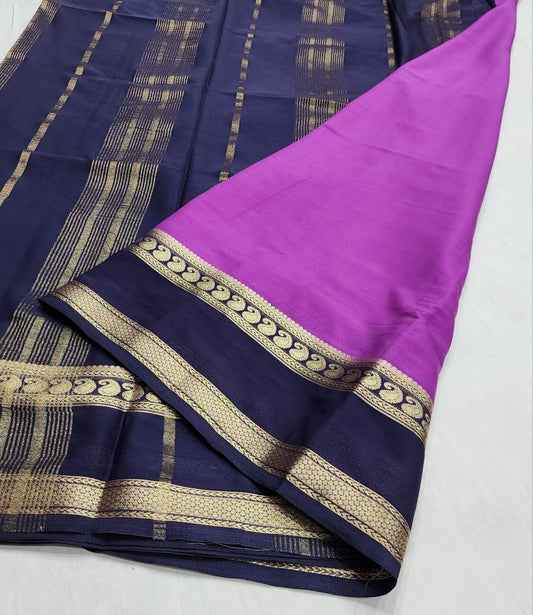Mysore crepe silk bentex contrast border