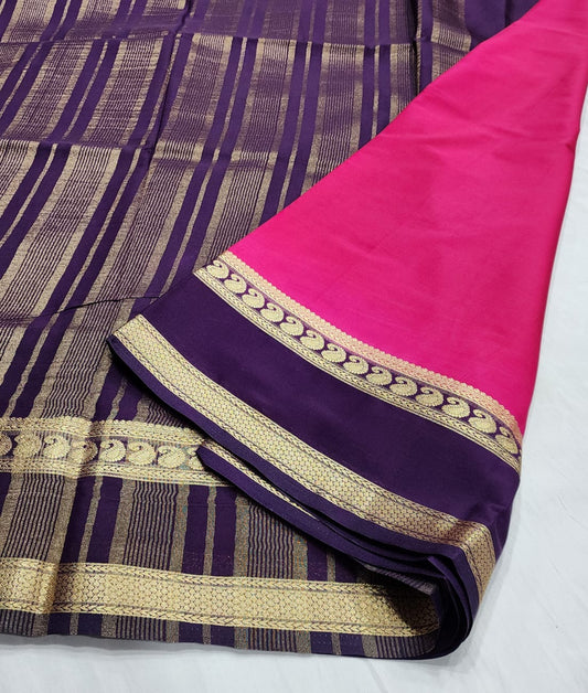 Mysore crepe silk bentex contrast border