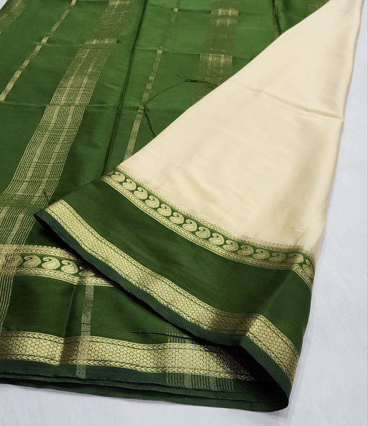 Mysore crepe silk bentex contrast border