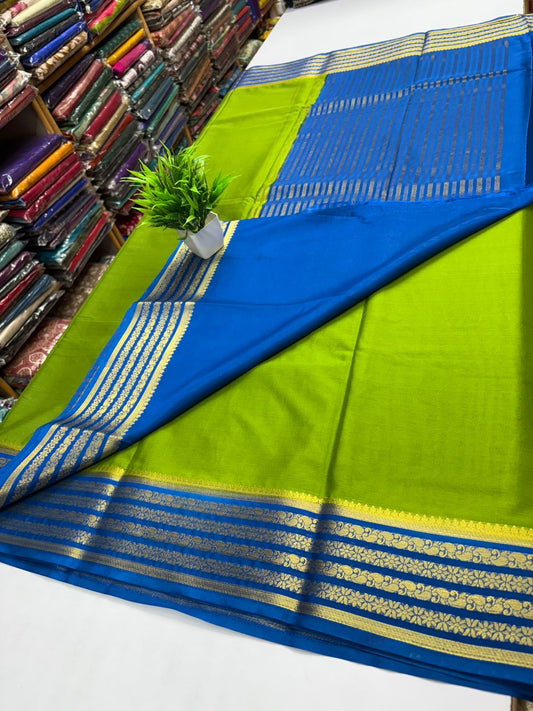 Premium Quality Semi Mysore Crape Silk Saree in Contrast Border