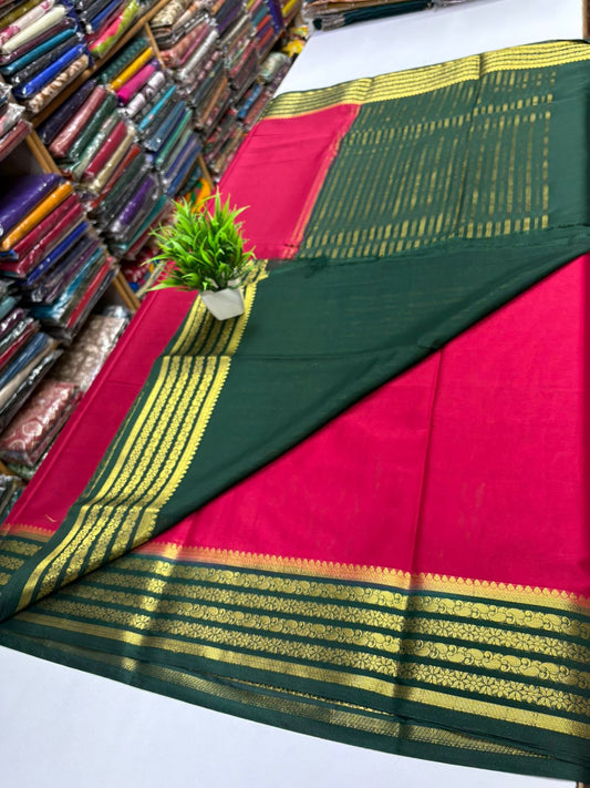 Premium Quality Semi Mysore Crape Silk Saree in Contrast Border